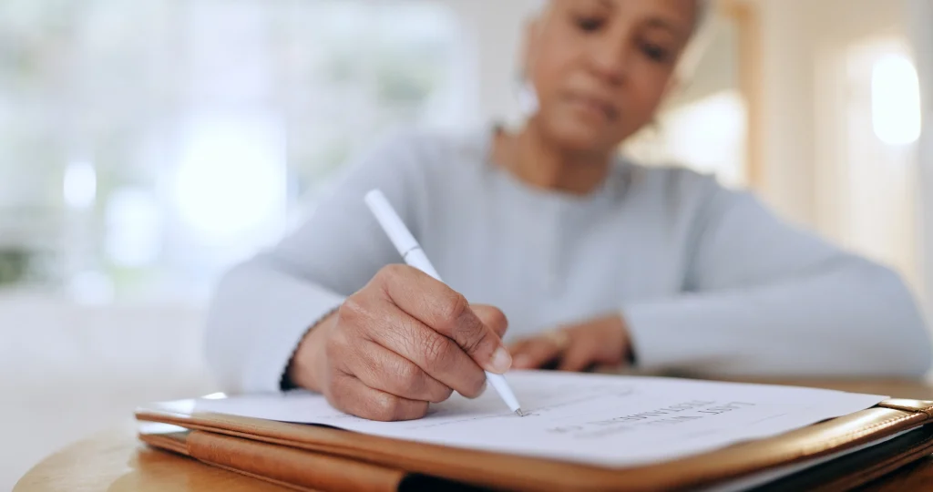 Person writing notes