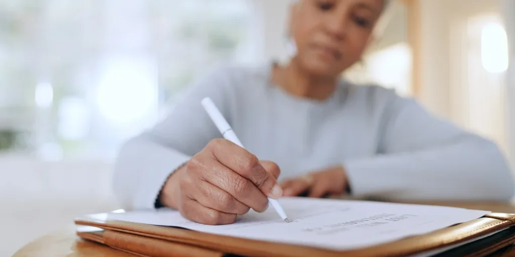 Person writing notes